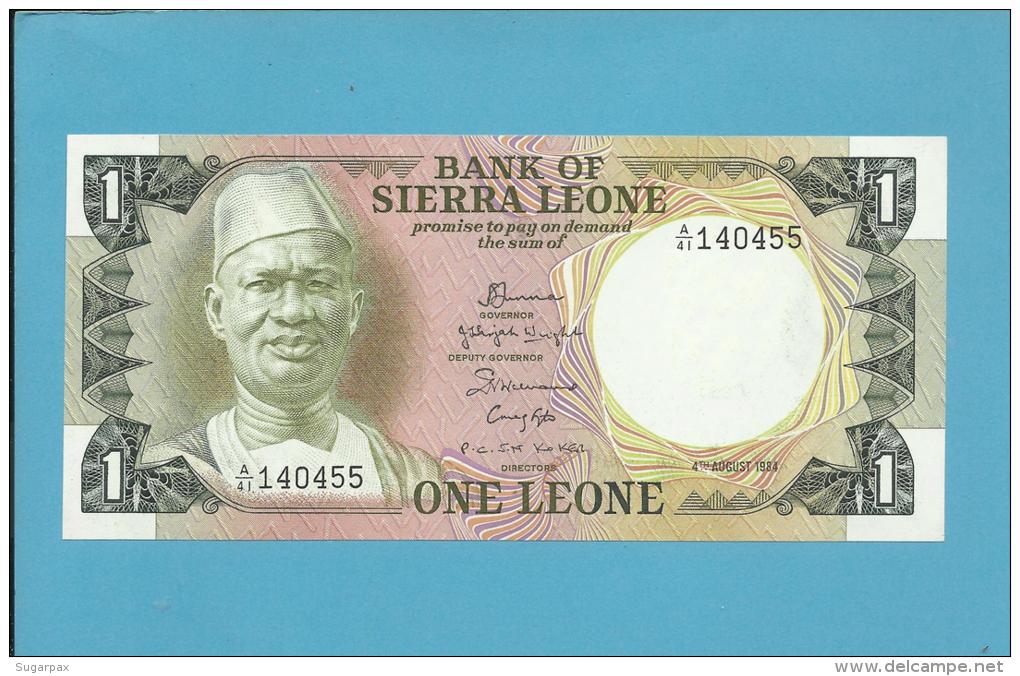 SIERRA LEONE - 1 LEONE - 1984 - Pick 5.e -  UNC. - 2 Scans - Sierra Leona