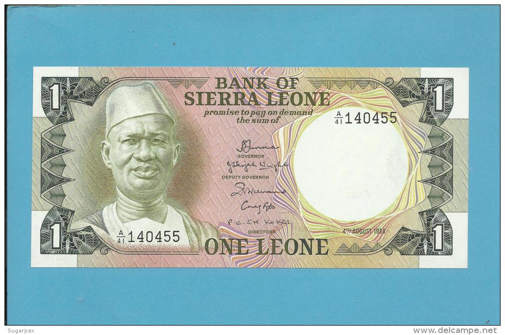 SIERRA LEONE - 1 LEONE - 1984 - Pick 5.e -  UNC. - 2 Scans - Sierra Leone