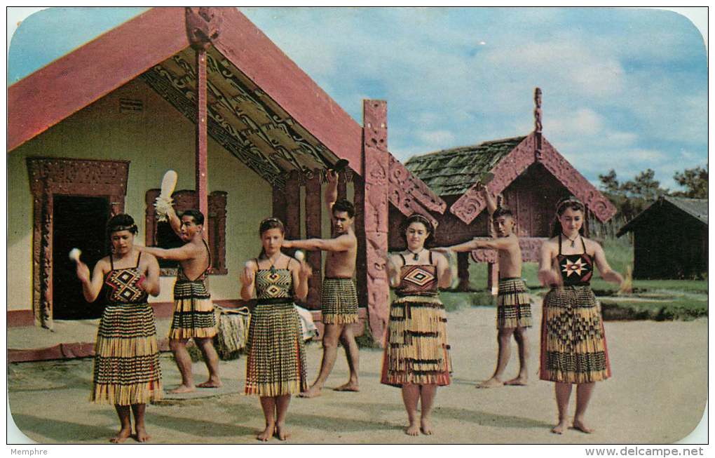 COOK IS. 1965 Postcard To USA   - Local Dancers - Stamp:  1/-   Oranges SG 169 - Cook Islands