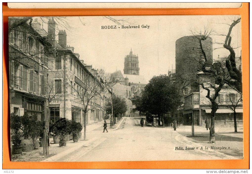 MN9-11 Rodez  Boulevard Galy. Petite Animation. Ecrite Et Circulé Sous Enveloppe. - Rodez