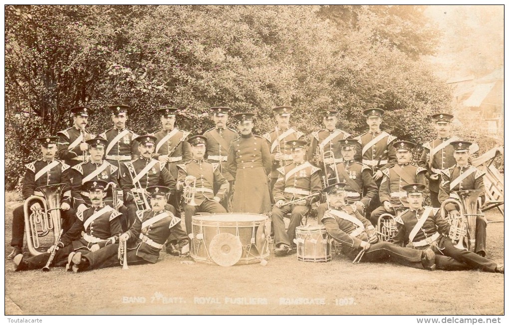 PHOTO CARD ENGLAND KENT RAMSGATE BAND 7 BATT. ROYAL FUSILIERS 1907 - Ramsgate