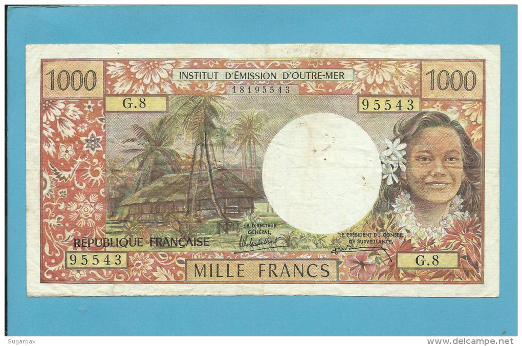TAHITI - PAPEETE - 1000 Francs - ND ( 1985 ) - Pick 27.d - Sign. 5 - French Polynesia - 2 Scans - Papeete (Polynésie Française 1914-1985)