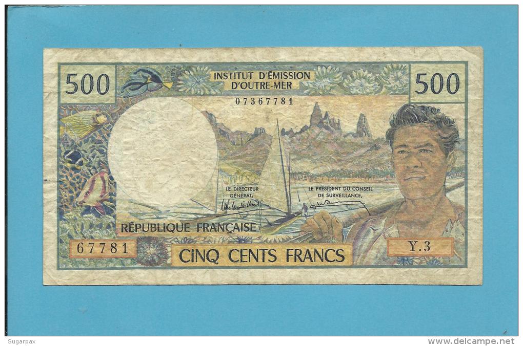 TAHITI - PAPEETE - 500 Francs - ND ( 1985 ) - Pick 25.d - Sign. 5 - French Polynesia - 2 Scans - Papeete (Polinesia Francesa 1914-1985)