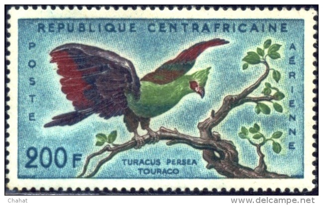 BIRDS-TOURACO-CENTRAL AFRICA-1960-MNH-B4-255 - Cuckoos & Turacos