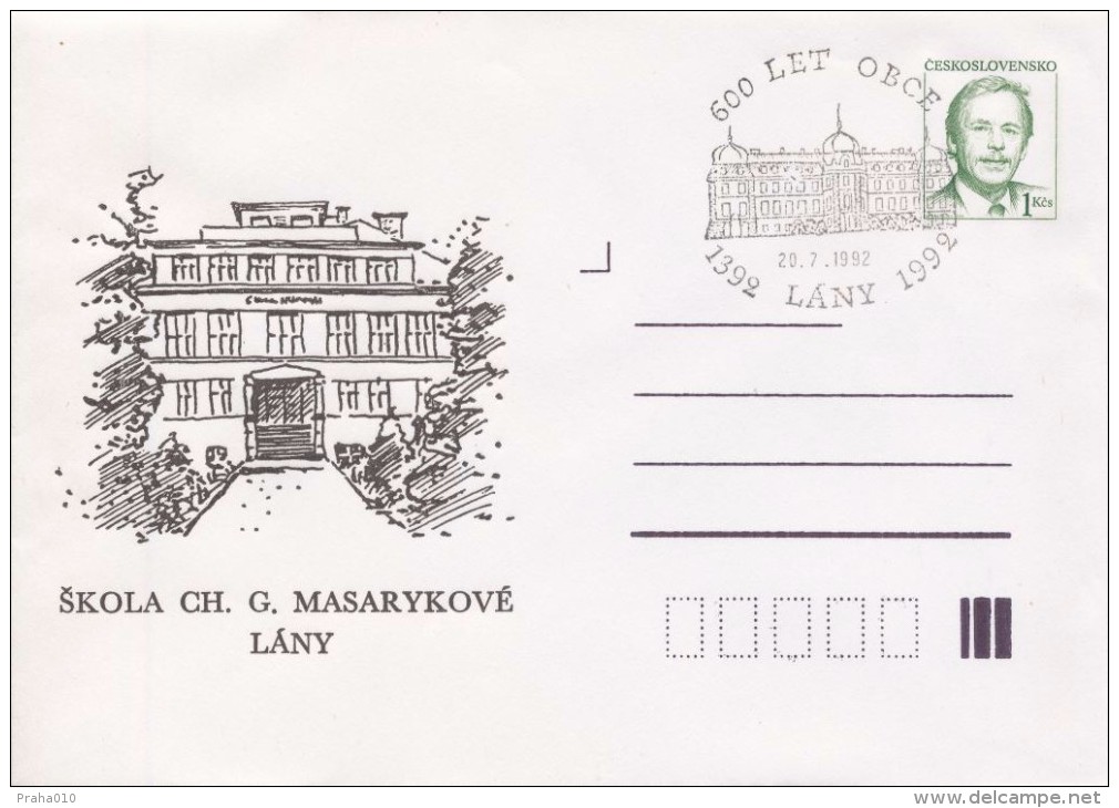 J0858-60 - Tchécoslovaquie (1992) Entiers Postaux / Président Vaclav Havel: Lany (3 Pièces), 600 Ans De Village - Covers