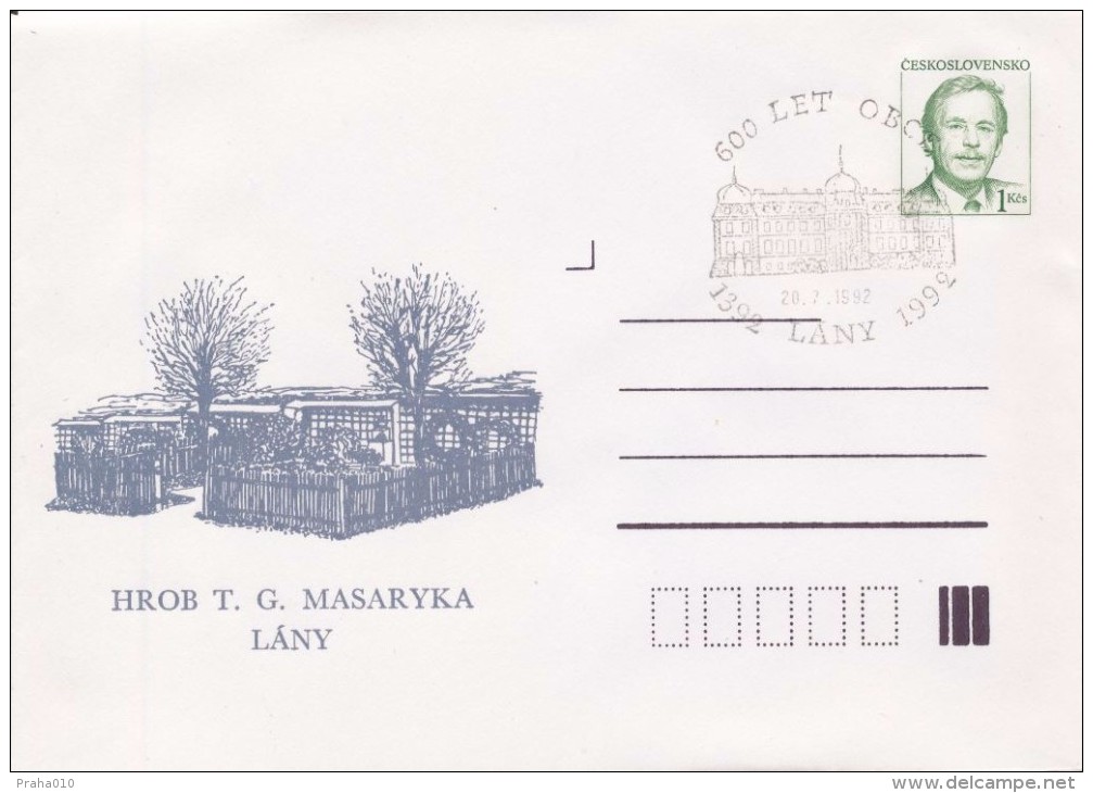 J0858-60 - Tchécoslovaquie (1992) Entiers Postaux / Président Vaclav Havel: Lany (3 Pièces), 600 Ans De Village - Covers