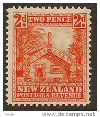 NZ 1935 2d Whare SG 580 HM #MQ154 - Unused Stamps