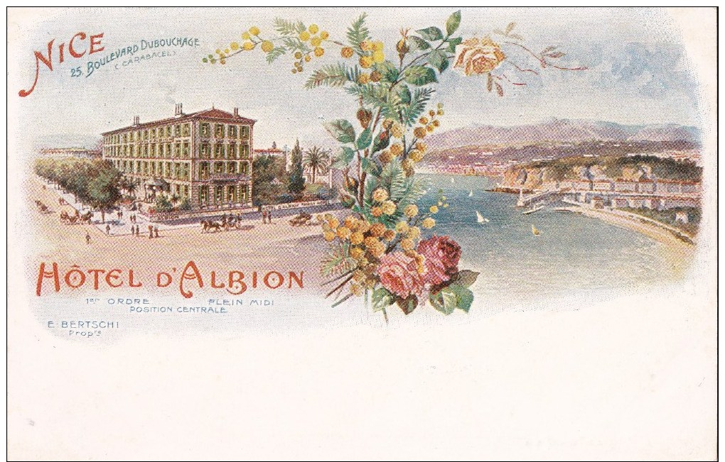 CPA : 06. NICE . HOTEL D'ALBION. E. BERTSCHI - Cafés, Hôtels, Restaurants