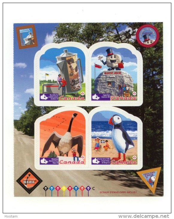 CANADA, 2010, Pane # 2401a, ROADSIDE ATTRACTIONS----2. Teapot, Puffin, Goose, Rock  MNH - Pages De Carnets