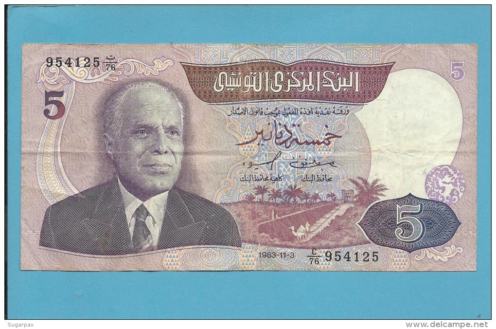 TUNISIA - 5 DINARS - 1983 - P 79 - Habib Bourguiba - 2 Scans - Tunisia