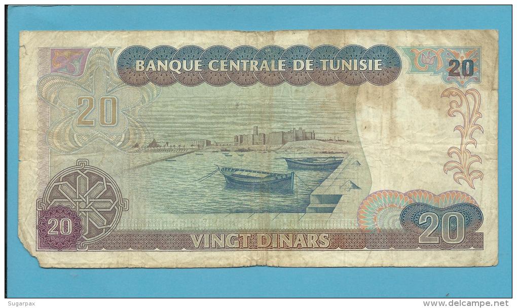 TUNISIA - 20 DINARS - 1980 - P 77 - Habib Bourguiba - 2 Scans - Tusesië