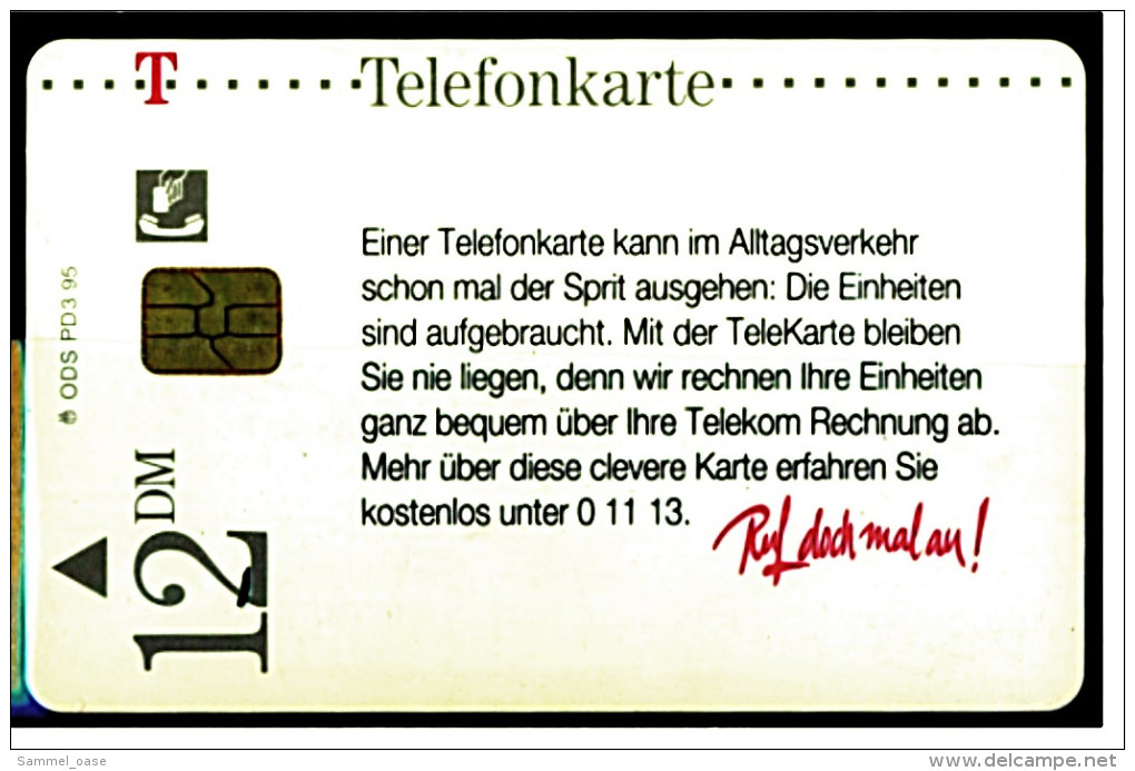 Telefonkarte  -  Mit Einer TeleKarte Bleiben Sie Nie Auf Der Strecke  -  12 DM   1995 - O-Serie : Serie Clienti Esclusi Dal Servizio Delle Collezioni