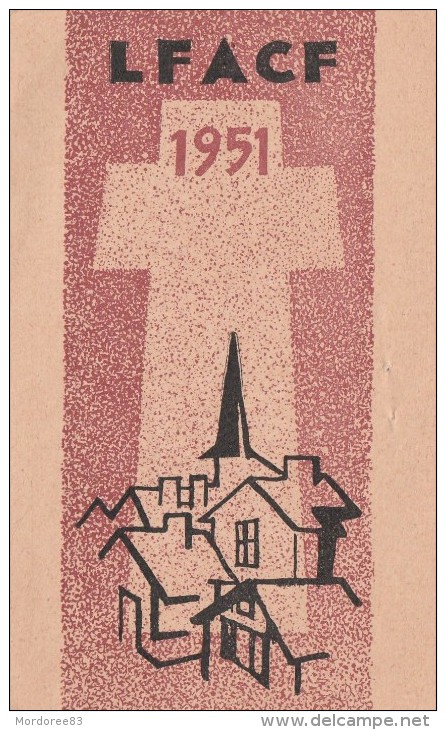 Carte D Adherente LFACF 1951                      TDA57 - Religión & Esoterismo