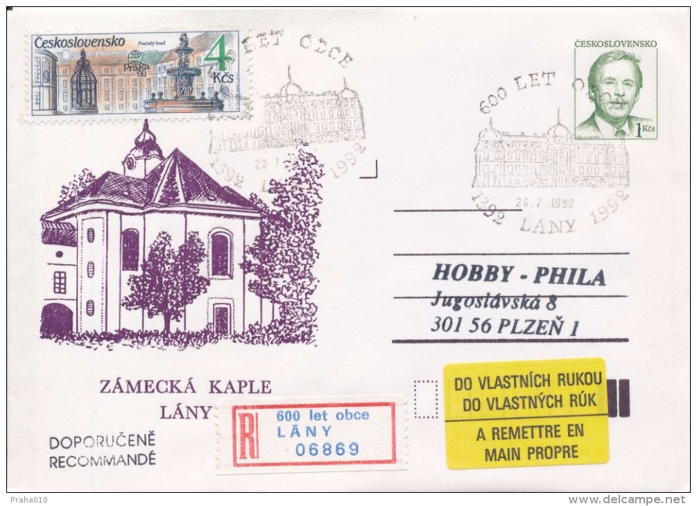 I0239-41 - Czechoslovakia (1992) Postal Stationery / President Vaclav Havel: Lany (3 Pcs.), 600 Years Of Village - Enveloppes