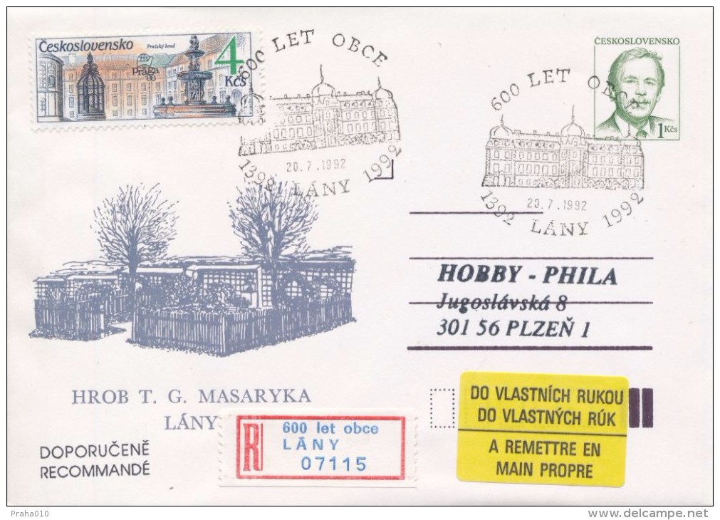 I0239-41 - Czechoslovakia (1992) Postal Stationery / President Vaclav Havel: Lany (3 Pcs.), 600 Years Of Village - Buste