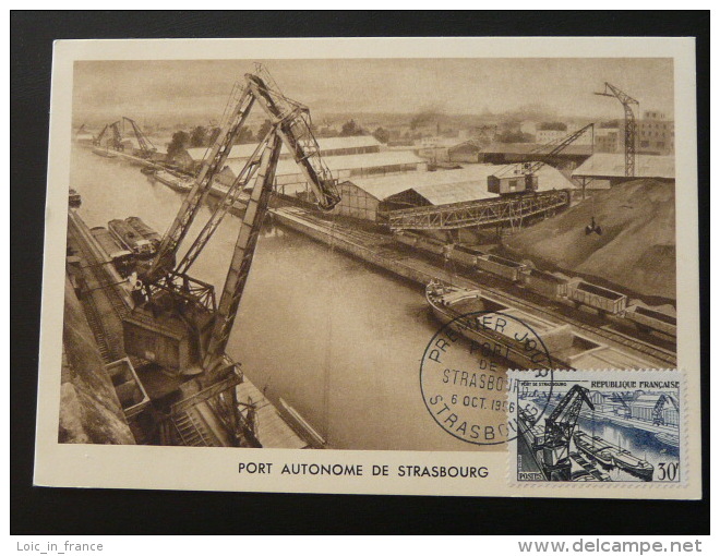 Carte Maximum Card 1956 Port De Strasbourg Harbour Ref 59701 - Bateaux