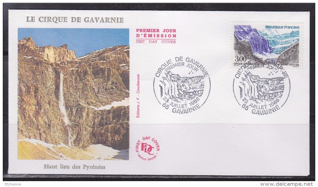 = Série Touristique Le Cirque De Gavarnie Enveloppe 1er Jour 23 7 88 N°2547 Haut Lieu Naturel Des Pyrénées - 1980-1989