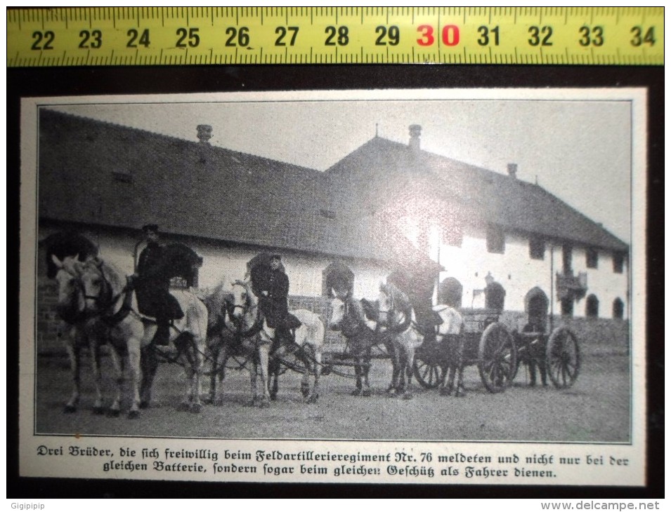 DOCUMENT PHOTO GUERRE 14/18 SOLDATS ATTELAGE DE 6 CHEVAUX - Other & Unclassified