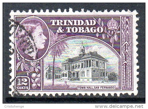 Trinidad & Tobago 1953-59 Definitives - 12c Town Hall Used - Trinidad & Tobago (...-1961)