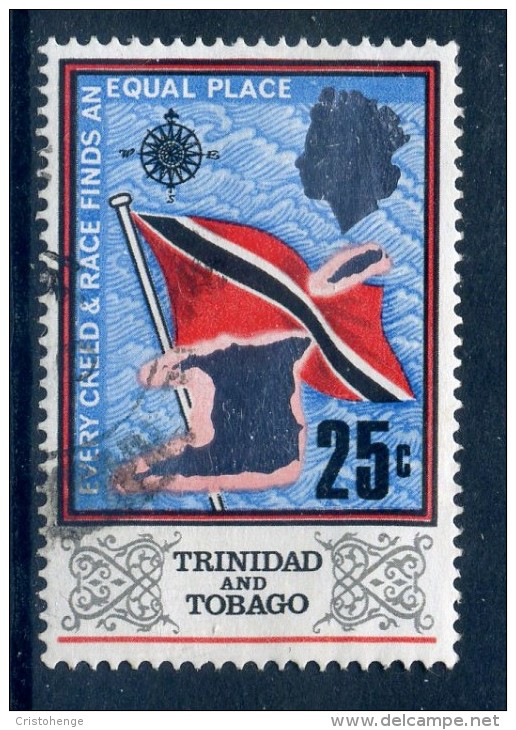 Trinidad & Tobago 1969-72 Definitives - 25c Flag And Map Used - Trinidad Y Tobago