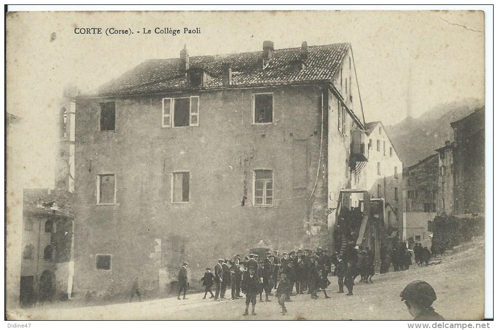 CORTE - Collège PAOLI - Cachet Militaire - (petit Pli Dans Un Angle) - Corte