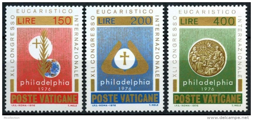 Vatican City 1976 41st International Chruch Congress Religion Religious Stamps MNH SG#656-658 SC592-594 Michel 680-682 - Unused Stamps