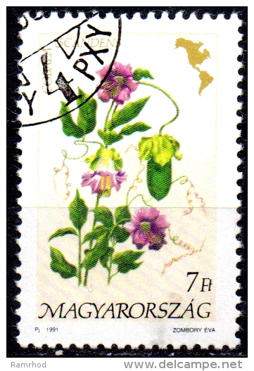 HUNGARY 1991 Flowers Of The Americas - 7fo. - Cup And Saucer Flower  FU - Used Stamps