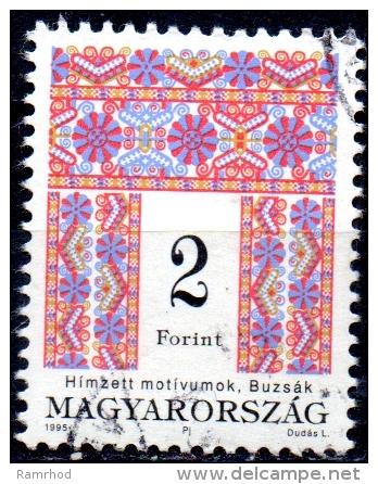 HUNGARY 1994 Traditional Patterns -  2fo. - Multicoloured   FU - Used Stamps