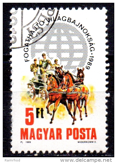 HUNGARY 1989 World Two-in-Hand Carriage Driving Championship, Balatonfenyves - 5fo Carriage  FU - Usado