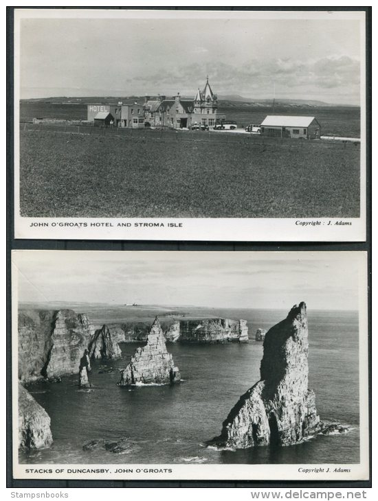 Scotland John O'Groats Hotel Stroma Isle / Stacks Of Duncansby RP Postcard X 2 - Other & Unclassified