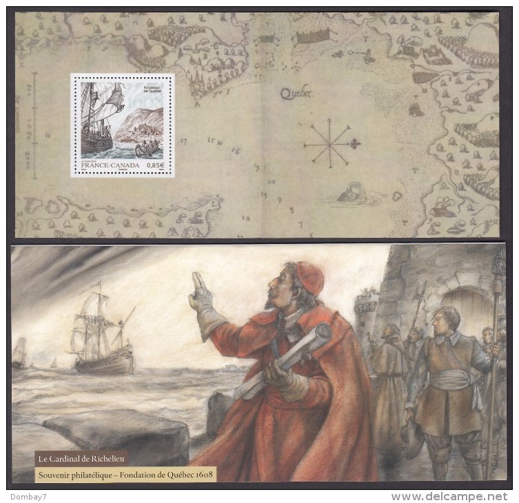 [3/6]  FRANCE CANADA 2008 JOINT ISSUE MNH Souvenir Sheet In A Special Folder "Le CARDINAL De RICHELIEU - Joint Issues