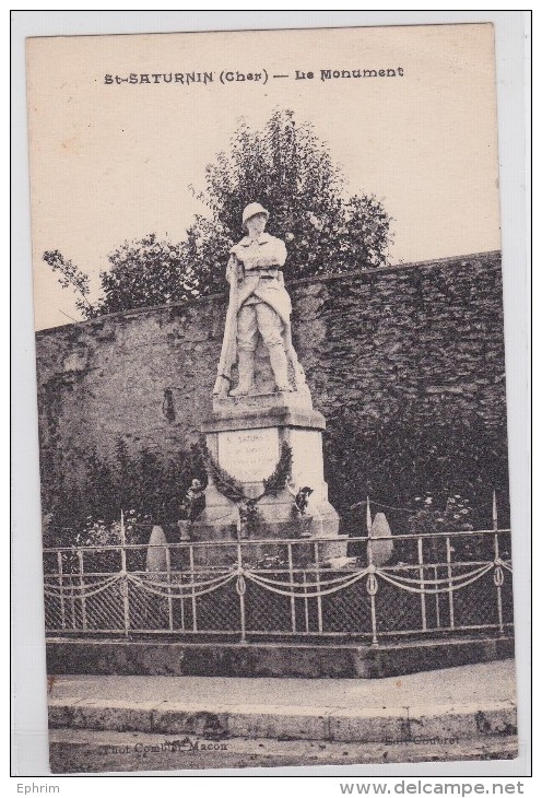 SAINT-SATURNIN (Cher) - Le Monument Aux Morts - Saint-Saturnin