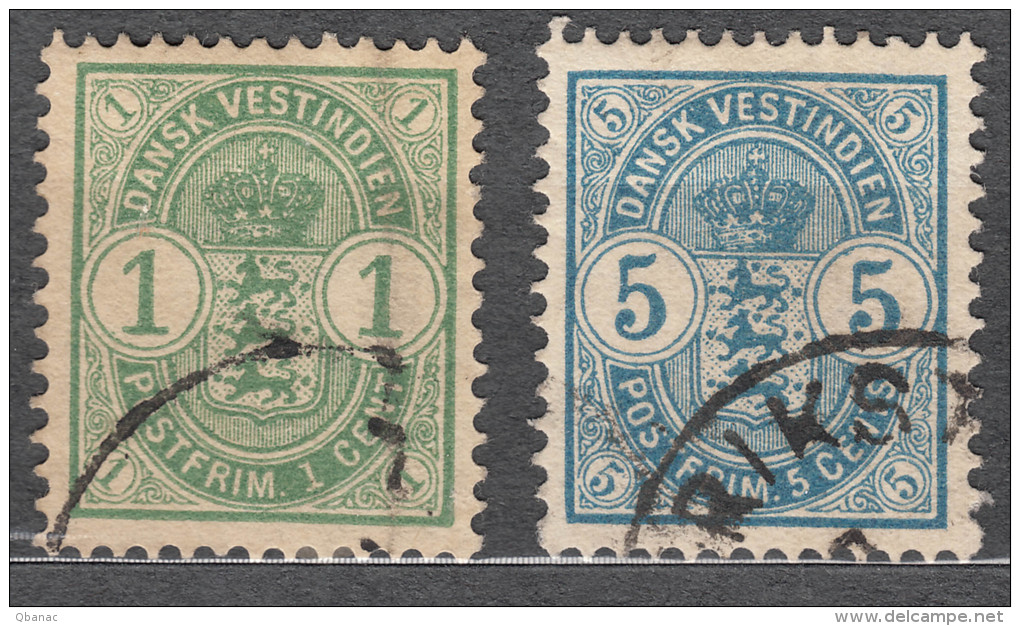 Denmark Danish Antilles (West India) 1900 Mi#21-22 Yvert#16,18 Used - Danemark (Antilles)