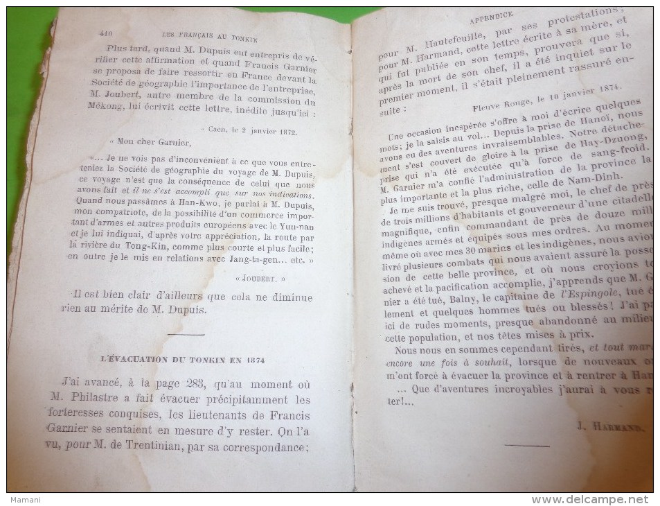 les francais au tonkin 1787-1883 par francis garnier etc...--