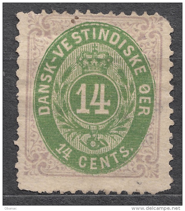 Denmark Danish Antilles (West India) 1873 Perf. 14/13,5 Mi#9 Yvert#12 MNG - Dänische Antillen (Westindien)