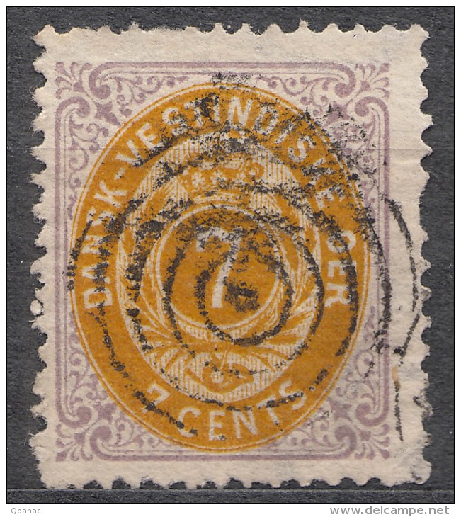 Denmark Danish Antilles (West India) 1873 Perf. 14/13,5 Normal Frame Mi#8 I Yvert#9 Orange Brown Colour, Used - Danemark (Antilles)