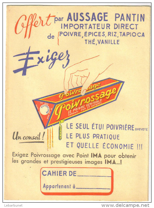 Protège Cahier Ancien "poivre "  Aussage (Poivrossage) - P