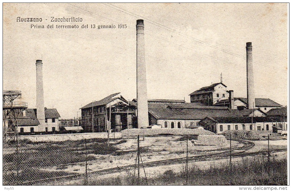 ABRUZZO-AVEZZANO-AVEZZANO VEDUTA ZUCCHERIFICIO (PRIMA DEL 1915) - Avezzano