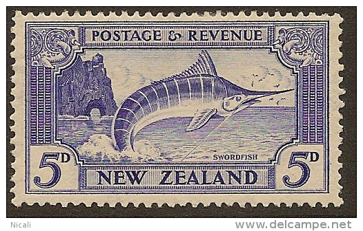 NZ 1935 5d Swordfish SG 584 HM #MQ145 - Neufs