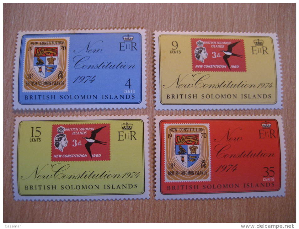 BRITISH SOLOMON ISLANDS Yvert 257/60 ** Unhinged Cat 2010: 4 Eur Stamp On Stamp Stamps On Stamps British Colonies GB UK - Islas Salomón (...-1978)