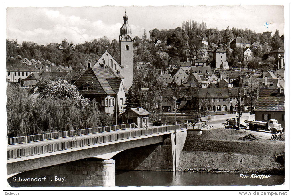 0377 Alte Foto Ansichtskarte Schwandorf Naabbrücke - Brücke Gel. 1959 - Schaffer - Schwandorf