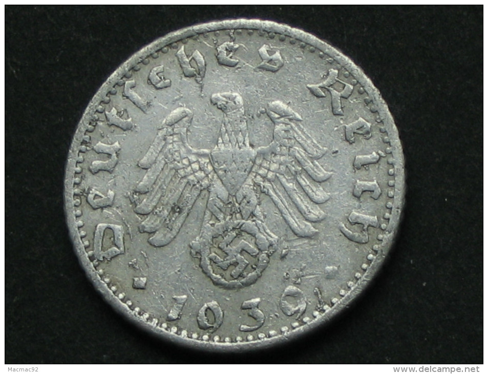 50 Reichspfennig 1939 F - Germany- Allemagne 3 Eme Reich **** EN ACHAT IMMEDIAT **** - 50 Reichspfennig