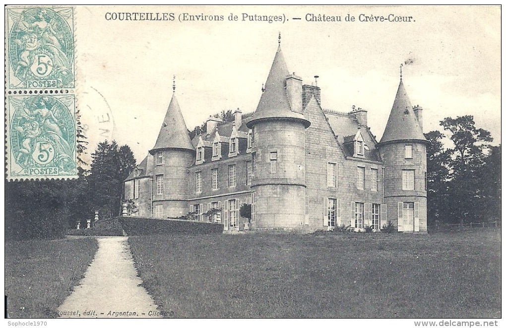 BASSE NORMANDIE - 61 - ORNE - COURTEILLES Près De Putanges - Château De Crève Coeur - Carte Molle - Coin BG Manquant - Putanges