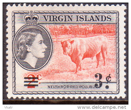 British Virgin Islands 1962 SG #164 3c On 2c MNH OG - British Virgin Islands