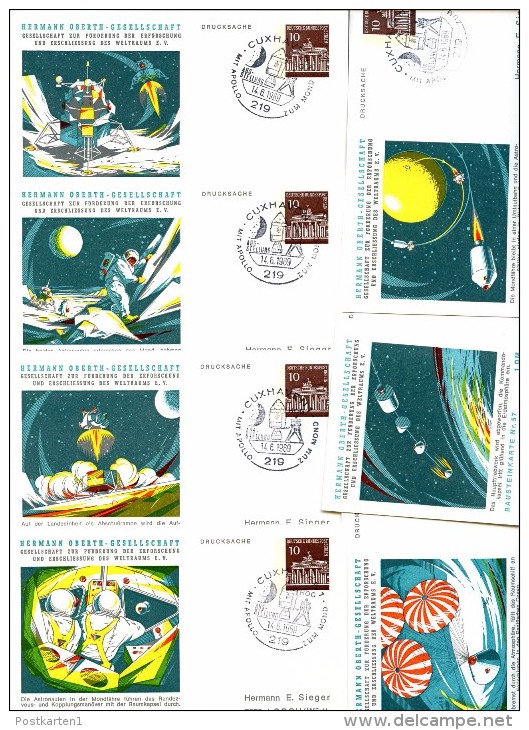 MOON LANDING Berlin Complete Set Of Private Postal Cards PP40 B1/001-015b 1969 - Sonstige & Ohne Zuordnung