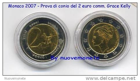 MONACO 2007 MONETA PROVA DEL 2 Euro Comm. Grace Kelly - ESSAI PROBEN TRIAL - Monarchia / Nobiltà