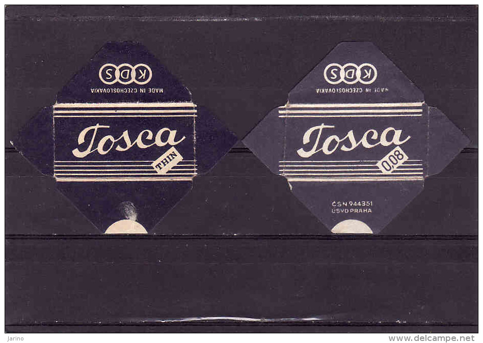 2 Razor Blade Wrappers-Rasierklinge Wrapper/Verpackungen -Enveloppeurs Lames De Rasoir-LAMETTA DA BARBA-copertura - Razor Blades