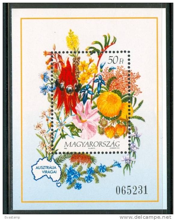 HUNGARY-1992.Souvenir Sheet-Flowers Of Australia MNH!! Mi Bl.223 - Neufs