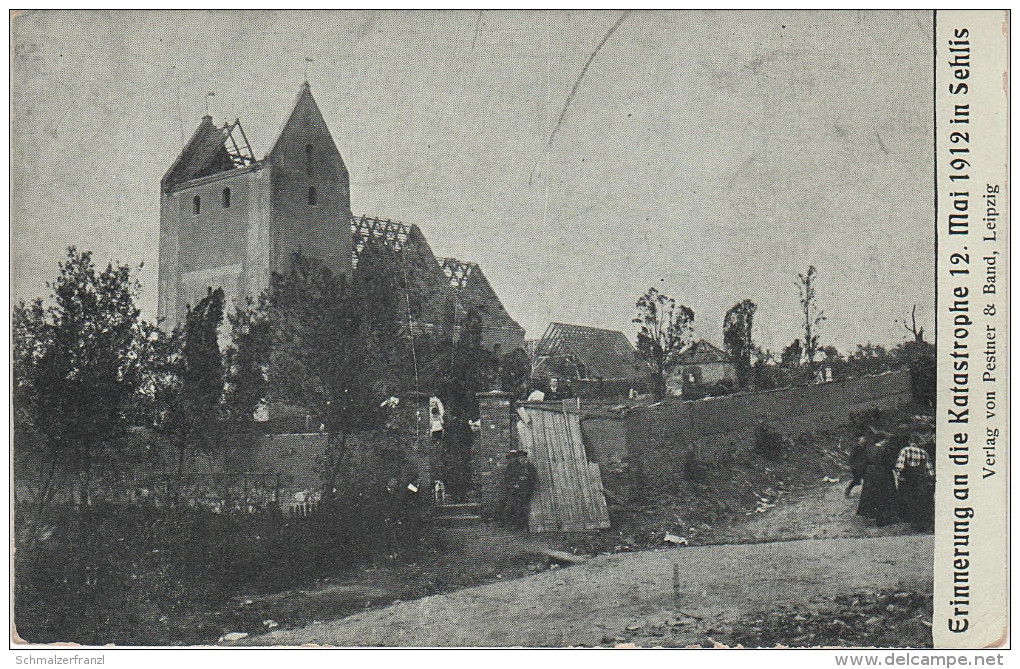 AK Sturm Katastrophe 1912 Leipzig Sehlis Taucha Kirche ? Bei Borsdorf Brandis Plösitz Panitzsch Piesteritz - Taucha