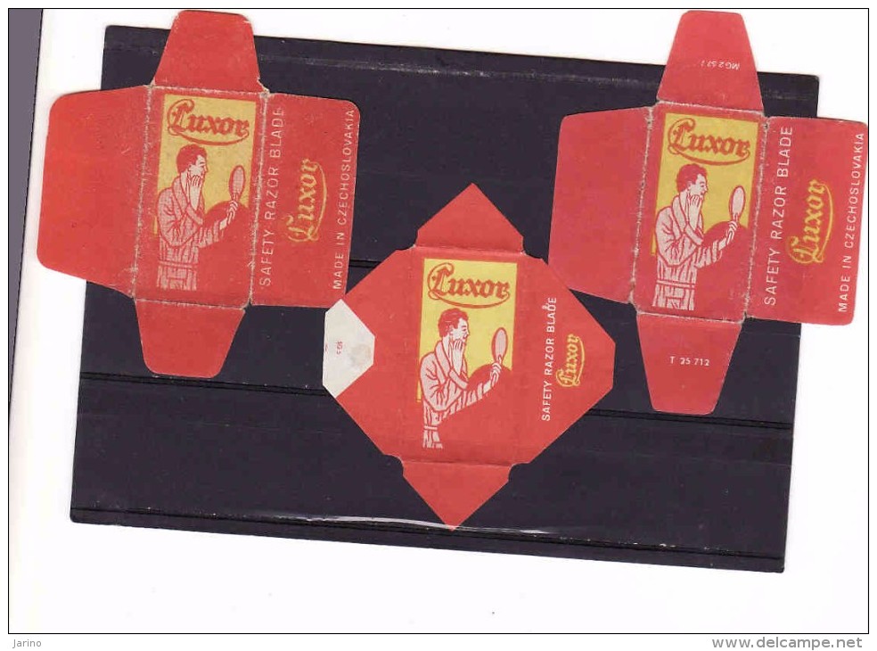 3 Razor Blade Wrappers-Rasierklinge Wrapper/Verpackungen -Enveloppeurs Lames De Rasoir-LAMETTA DA BARBA-copertura - Scheermesjes
